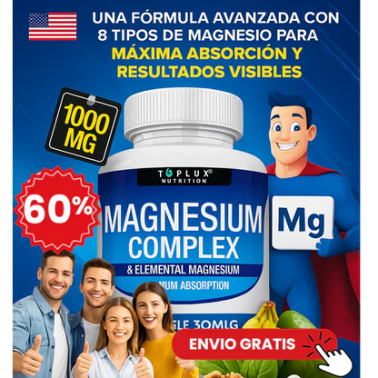 MAGNESIUM COMPLEX™- 8 EN 1 / 90 capsulas - Últimas Unidades 🔥